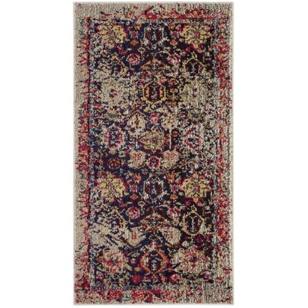 Flowers First 2 ft. 2 in. x 4 ft. Monaco Power Loomed Area Rug, Grey & Multi Color - Accent FL1860235